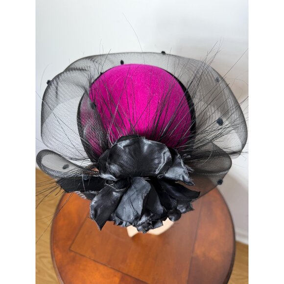 1970s/80s fascinator Derby hat by Miss Bierner for Michael Howard main image 5